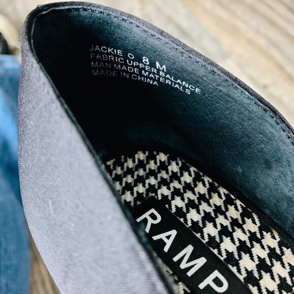 Rampage‎ Jackie O. Black Satin Open Toe Heels - Picture 8 of 8